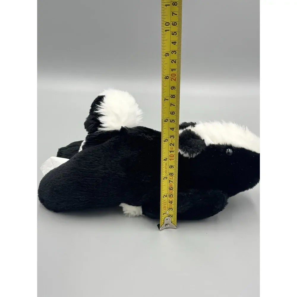 Skunk Plush Full Body Hand Puppet Stuffed Animal Black White 12 Inch